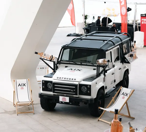 AIX-branded Land Rover Defender on display